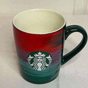 Starbucks 2021 10 oz Holiday Red and Green Ceramic Mug